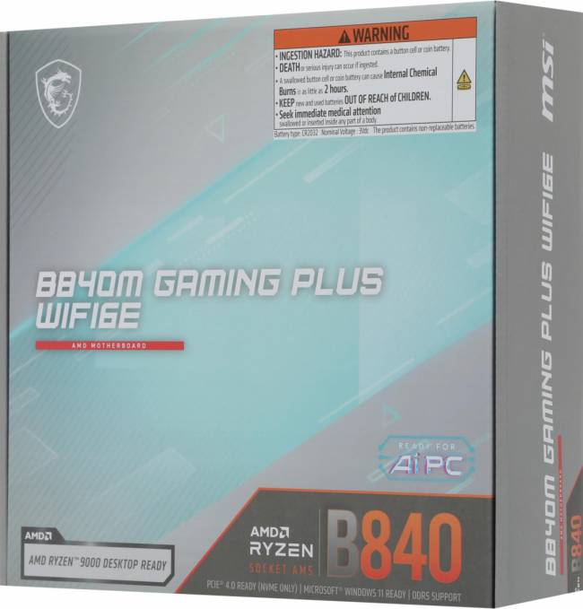Материнская плата MSI B840M GAMING PLUS WIFI6E — для бизнеса и офиса Материнская плата MSI B840M GAMING PLUS WIFI6E — для бизнеса и офиса