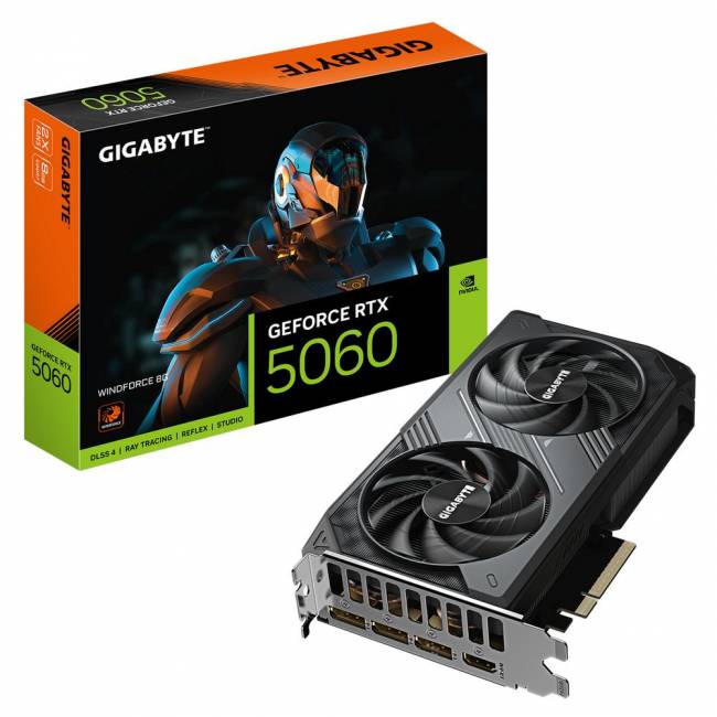 Видеокарты Gigabyte GV-N5060WF2-8GD — для бизнеса и офиса Видеокарты Gigabyte GV-N5060WF2-8GD — для бизнеса и офиса