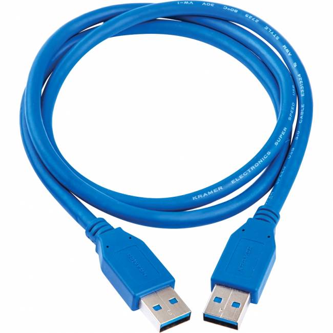 Кабель USB-A 3.0 вилка-вилка, 0,9 м Kramer C-USB3/AA-3 — для бизнеса и офиса Кабель USB-A 3.0 вилка-вилка, 0,9 м Kramer C-USB3/AA-3 — для бизнеса и офиса