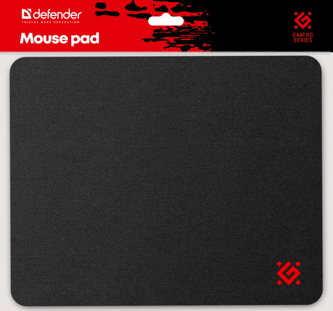 Defender Игровой коврик Black 250x200x3 мм, ткань+резина Defender 50550 — для бизнеса и офиса