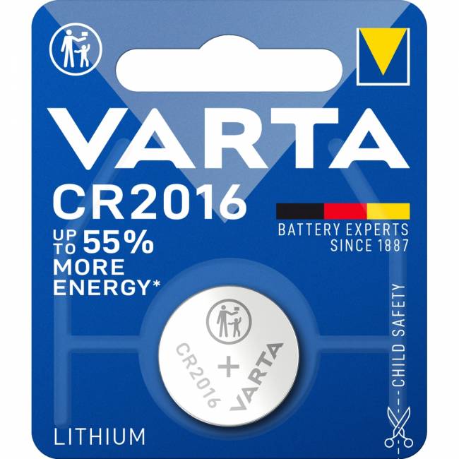 Батарейка Varta ELECTRONICS CR2016 BL1 Lithium 3V (6016) (1/10/100) (1 шт.) Varta PRIMARY LITHIUM CR2016 (06016101401) — для бизнеса и офиса Батарейка Varta ELECTRONICS CR2016 BL1 Lithium 3V (6016) (1/10/100) (1 шт.) Varta PRIMARY LITHIUM CR2016 (06016101401) — для бизнеса и офиса