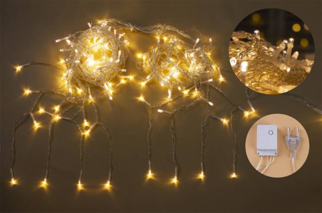 Гирлянда Гирлянда 100LED 220V, 8 режимов, 3 м, бахрома, тёплый белый — для бизнеса и офиса Гирлянда Гирлянда 100LED 220V, 8 режимов, 3 м, бахрома, тёплый белый — для бизнеса и офиса
