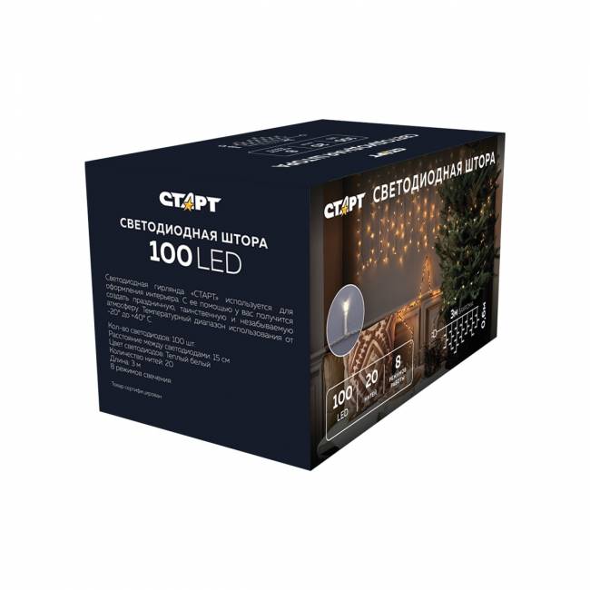 Гирлянда Гирлянда 100LED 220V, 8 режимов, 3 м, бахрома, тёплый белый — для бизнеса и офиса Гирлянда Гирлянда 100LED 220V, 8 режимов, 3 м, бахрома, тёплый белый — для бизнеса и офиса