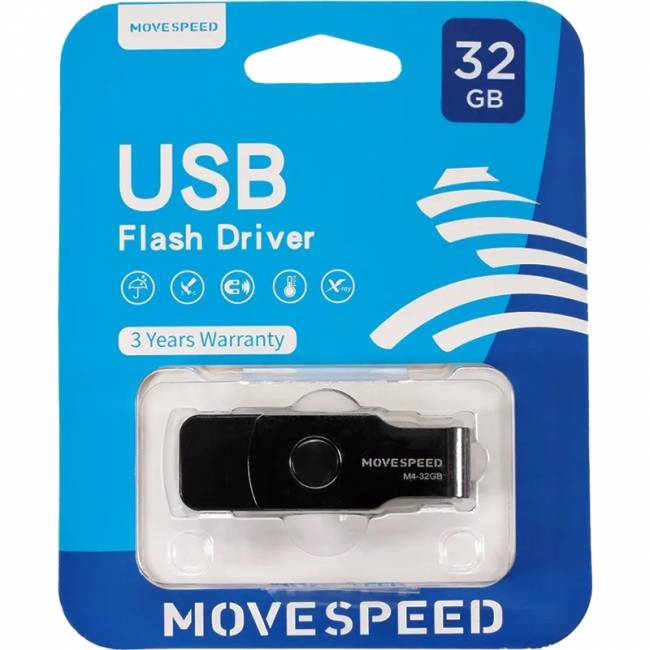 USB2.0 32GB Move Speed М4 черный Move Speed 32GB М4 (M4-32G) — для бизнеса и офиса