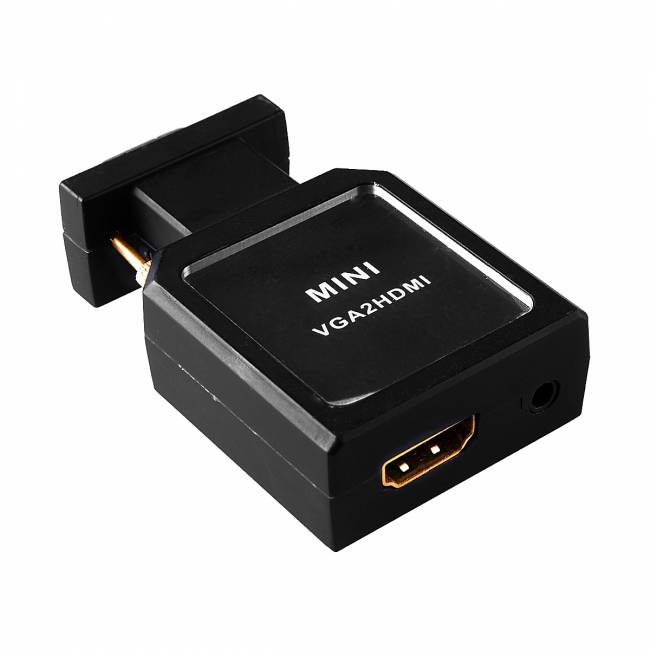 Конвертер переходник VGA + 3.5mm в HDMI,  Greenline, 1920x1080p 60Hz, EDID, GL-v135 Greenconnect VGA + 3.5mm в HDMI,  Greenline, 1920x1080p 60Hz, EDID — для бизнеса и офиса
