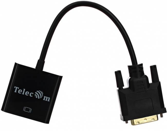 Кабель-переходник DVI-D 25M ---> VGA 15F Telecom <TA491> Telecom DVI-D 25M ---> VGA 15F — для бизнеса и офиса Кабель-переходник DVI-D 25M ---> VGA 15F Telecom <TA491> Telecom DVI-D 25M ---> VGA 15F — для бизнеса и офиса