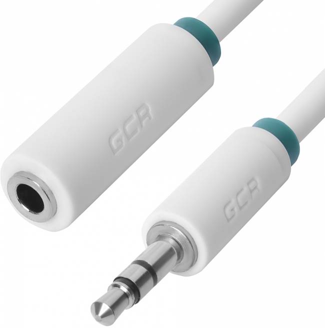 Greenconnect Удлинитель аудио 0.25m jack 3,5mm/jack 3,5mm белый, зеленая окантовка, ультрагибкий, 28AWG, M/F, Premium GCR-STM1662-0.25m, экран, стерео Greenconnect mini jack 3.5 mm (m) - mini jack 3.5 mm (f) 0.25м — для бизнеса и офиса