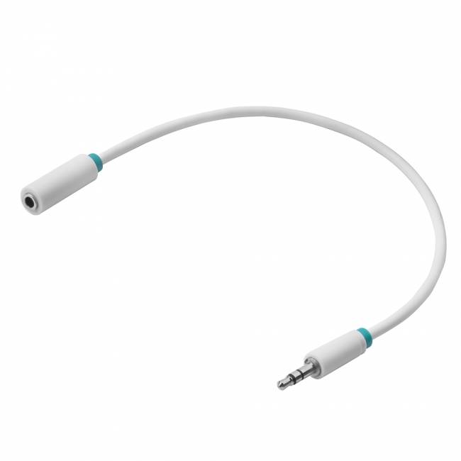 Greenconnect Удлинитель аудио 0.25m jack 3,5mm/jack 3,5mm белый, зеленая окантовка, ультрагибкий, 28AWG, M/F, Premium GCR-STM1662-0.25m, экран, стерео Greenconnect mini jack 3.5 mm (m) - mini jack 3.5 mm (f) 0.25м — для бизнеса и офиса