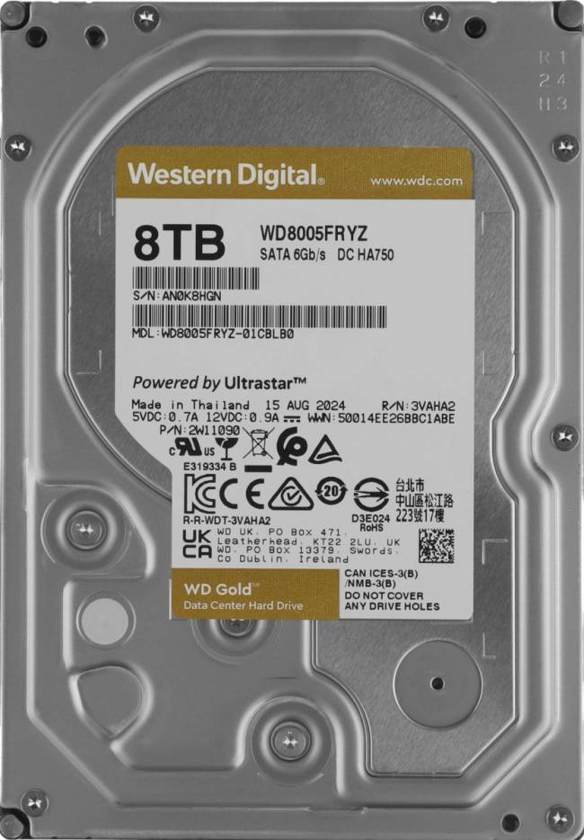 Жесткий диск WD WD8005FRYZ — для бизнеса и офиса Жесткий диск WD WD8005FRYZ — для бизнеса и офиса