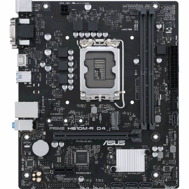 Материнская плата ASUS PRIME H610M-R D4-SI (90MB1B40-M0ECY0) — для бизнеса и офиса Материнская плата ASUS PRIME H610M-R D4-SI (90MB1B40-M0ECY0) — для бизнеса и офиса