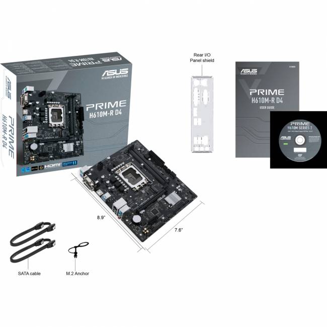 Материнская плата ASUS PRIME H610M-R D4-SI (90MB1B40-M0ECY0) — для бизнеса и офиса Материнская плата ASUS PRIME H610M-R D4-SI (90MB1B40-M0ECY0) — для бизнеса и офиса