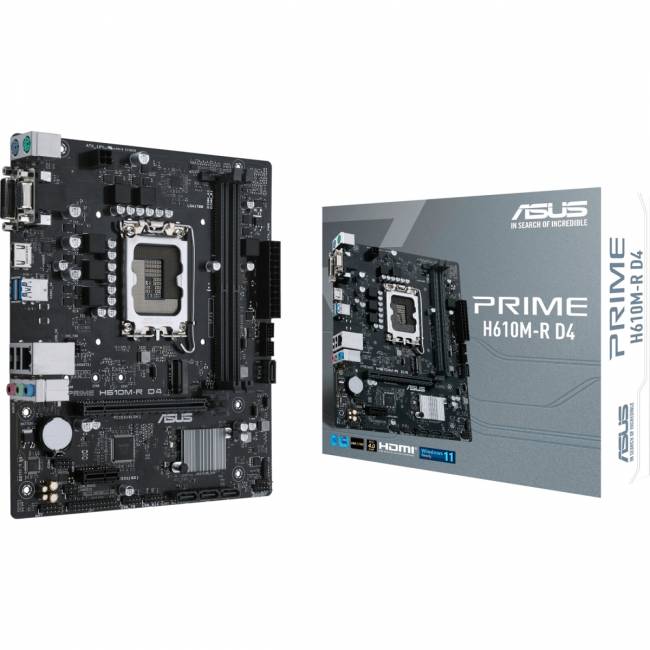 Материнская плата ASUS PRIME H610M-R D4-SI (90MB1B40-M0ECY0) — для бизнеса и офиса Материнская плата ASUS PRIME H610M-R D4-SI (90MB1B40-M0ECY0) — для бизнеса и офиса