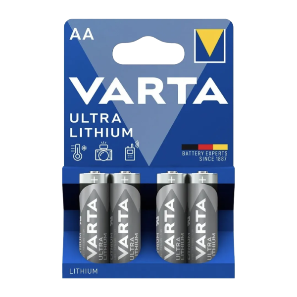 Батарейка Varta ULTRA FR6 AA BL4 Lithium 1.5V (6106) (4/40/400) VARTA 6106301404 — для бизнеса и офиса Батарейка Varta ULTRA FR6 AA BL4 Lithium 1.5V (6106) (4/40/400) VARTA 6106301404 — для бизнеса и офиса
