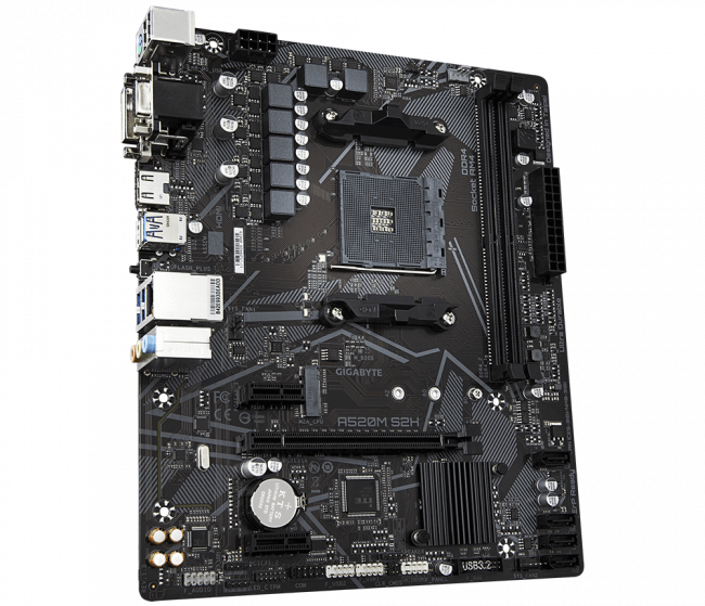 Материнская плата Gigabyte A520M S2H (rev. 1.0) — для бизнеса и офиса Материнская плата Gigabyte A520M S2H (rev. 1.0) — для бизнеса и офиса