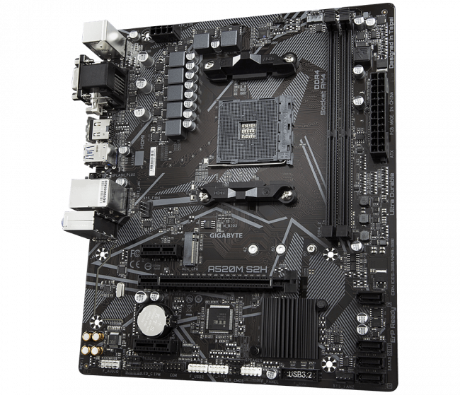 Материнская плата Gigabyte A520M S2H (rev. 1.0) — для бизнеса и офиса Материнская плата Gigabyte A520M S2H (rev. 1.0) — для бизнеса и офиса