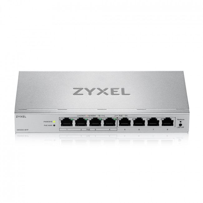 Коммутатор ZYXEL GS1200-8HPV3-EU0101F — для бизнеса и офиса