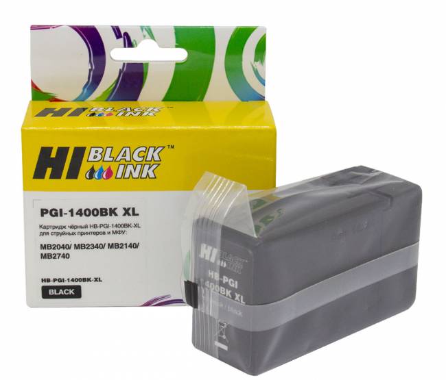 Картридж Hi-Black (PGI-1400XLBK) для Canon MAXIFY MB2050/MB2350/MB2040/MB2340, Bk — для бизнеса и офиса Картридж Hi-Black (PGI-1400XLBK) для Canon MAXIFY MB2050/MB2350/MB2040/MB2340, Bk — для бизнеса и офиса