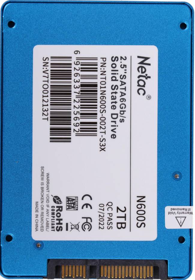 Накопитель SSD Netac NT01N600S-002T-S3X — для бизнеса и офиса Накопитель SSD Netac NT01N600S-002T-S3X — для бизнеса и офиса