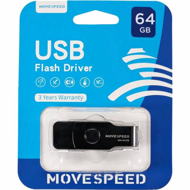 USB2.0 64GB Move Speed М4 черный Move Speed 64GB М4 (M4-64G) — для бизнеса и офиса