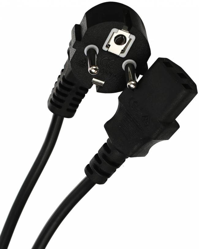 Кабель компьютер --> розетка 220V ( угловая Евровилка) <VDE> 3G*0,5mm2 VCOM <CE021-CU0.5-1.8> , 1.8м VCOM CE021-CU0.5-1.8M — для бизнеса и офиса