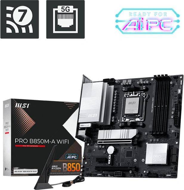 Материнская плата MSI PRO B850M-A WIFI — для бизнеса и офиса Материнская плата MSI PRO B850M-A WIFI — для бизнеса и офиса