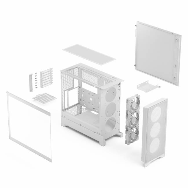 Корпус ПК без блока питания Fractal Design Pop 2 Air TG RGB White — для бизнеса и офиса Корпус ПК без блока питания Fractal Design Pop 2 Air TG RGB White — для бизнеса и офиса