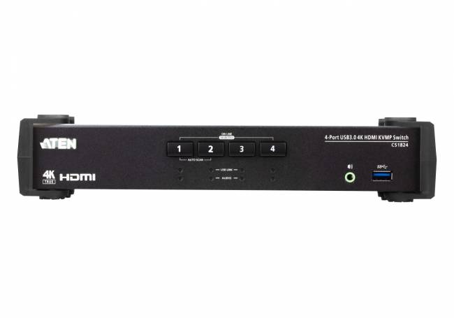 4-портовый, USB 3.0 4K HDMI KVMP-переключатель ATEN CS1824 — для бизнеса и офиса 4-портовый, USB 3.0 4K HDMI KVMP-переключатель ATEN CS1824 — для бизнеса и офиса