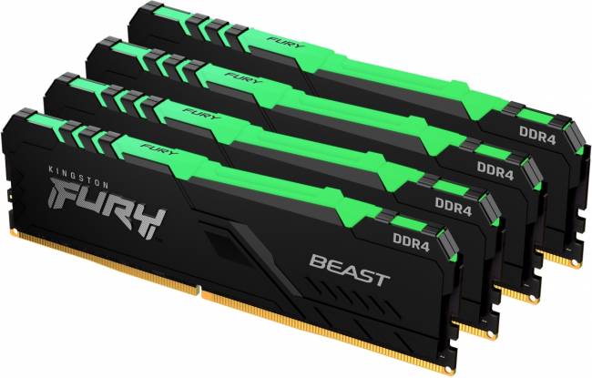 Память оперативная Kingston FURY Beast RGB KF426C16BBAK4/32 — для бизнеса и офиса Память оперативная Kingston FURY Beast RGB KF426C16BBAK4/32 — для бизнеса и офиса
