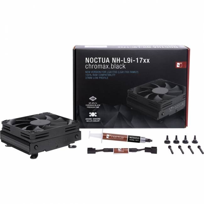 Кулер для процессора Noctua NH-L9i-17xx chromax.black — для бизнеса и офиса Кулер для процессора Noctua NH-L9i-17xx chromax.black — для бизнеса и офиса