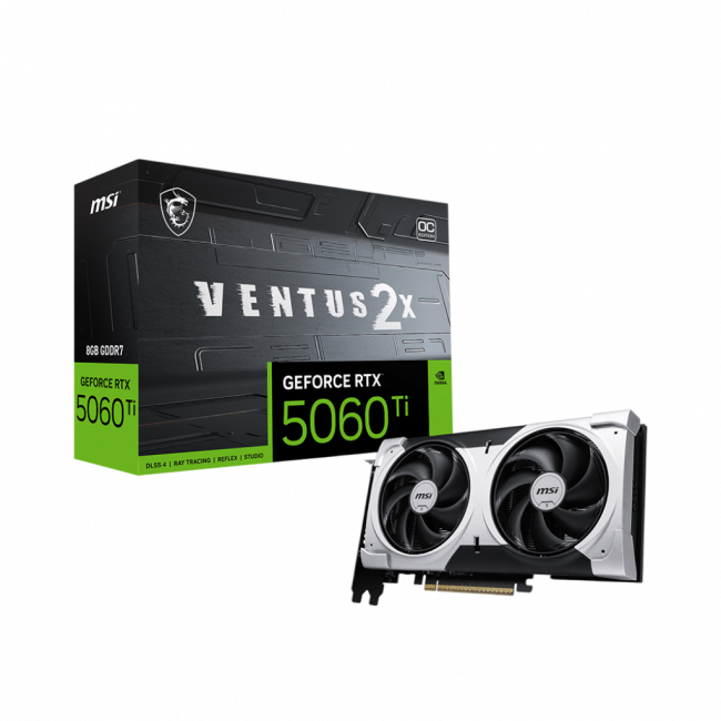 Видеокарта MSI GeForce RTX 5060 Ti 8G VENTUS 2X OC PLUS — для бизнеса и офиса