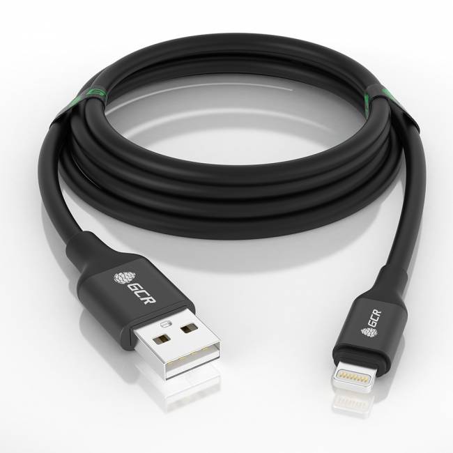 NEW GCR Кабель 0.9m Lightning для Iphone 5/6/7/8/X - поддержка всех IOS, MFI, GRADIEN, GCR-52229 Greenconnect USB 2.0 Type-AM - Lightning (m) 0.9м — для бизнеса и офиса