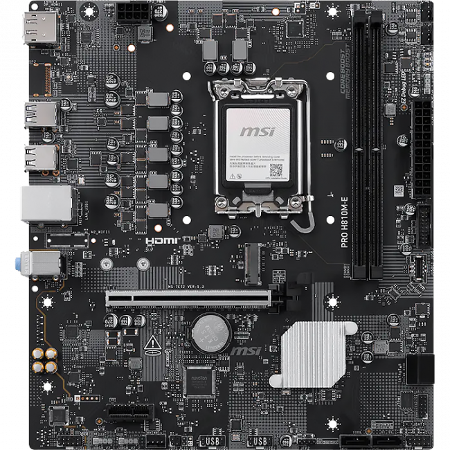 Материнская плата MSI PRO H810M-E — для бизнеса и офиса Материнская плата MSI PRO H810M-E — для бизнеса и офиса