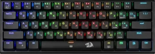 Redragon Механическая клавиатура Anivia RGB, тихая, 61 клавиш Defender 70619 — для бизнеса и офиса Redragon Механическая клавиатура Anivia RGB, тихая, 61 клавиш Defender 70619 — для бизнеса и офиса