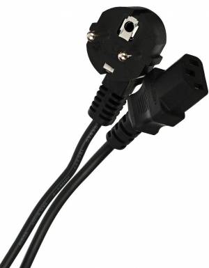 Кабель компьютер --> розетка 220V ( угловая Евровилка) <VDE> 3G*0,5mm2 VCOM <CE021-CU0.5-3> , 3,0 м VCOM CE021-CU0.5-3M