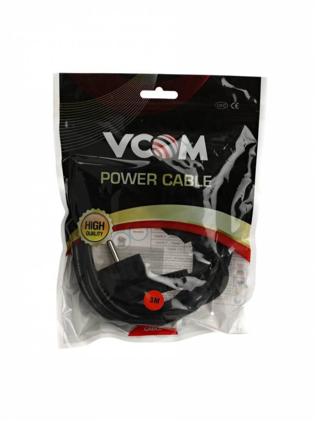 Кабель компьютер --> розетка 220V ( угловая Евровилка) <VDE> 3G*0,5mm2 VCOM <CE021-CU0.5-3> , 3,0 м VCOM CE021-CU0.5-3M — для бизнеса и офиса