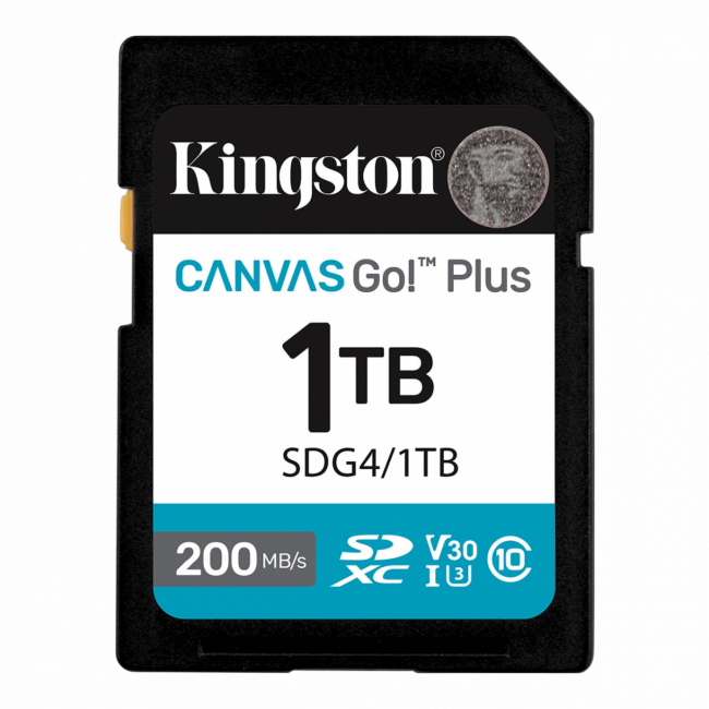 Карта памяти Kingston 1TB SDXC Canvas Go Plus 1TB SDXC Canvas Go Plus Gen4 200MB/s C10 UHS-I U3 V30 Kingston SDG4/1TB — для бизнеса и офиса Карта памяти Kingston 1TB SDXC Canvas Go Plus 1TB SDXC Canvas Go Plus Gen4 200MB/s C10 UHS-I U3 V30 Kingston SDG4/1TB — для бизнеса и офиса