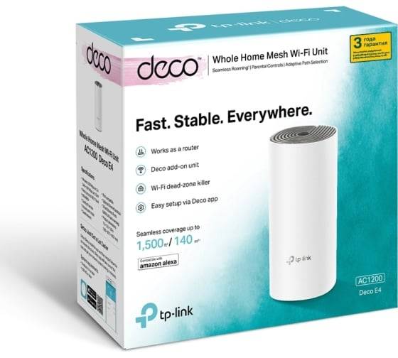 Точка доступа TP-Link Deco E4(1-pack) — для бизнеса и офиса Точка доступа TP-Link Deco E4(1-pack) — для бизнеса и офиса