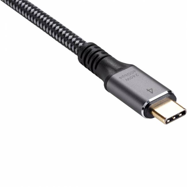 Кабель USB4 TypeC(M)--TypeC(M), 5K@60Hz, 40GBps, PD 240W, 5A, VCOM, 1.2м <CU541M-1.2M> Кабель VCOM USB Type-C M/USB Type-C M (CU541M-1.2M) — для бизнеса и офиса