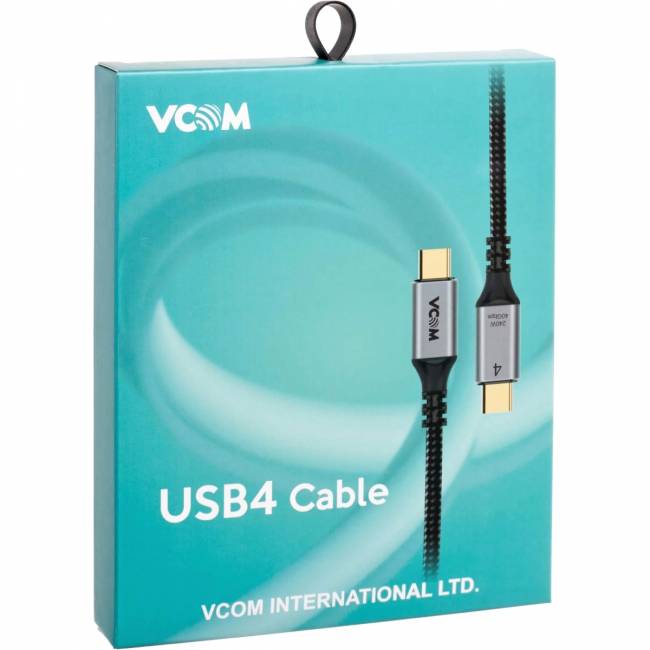 Кабель USB4 TypeC(M)--TypeC(M), 5K@60Hz, 40GBps, PD 240W, 5A, VCOM, 1.2м <CU541M-1.2M> Кабель VCOM USB Type-C M/USB Type-C M (CU541M-1.2M) — для бизнеса и офиса