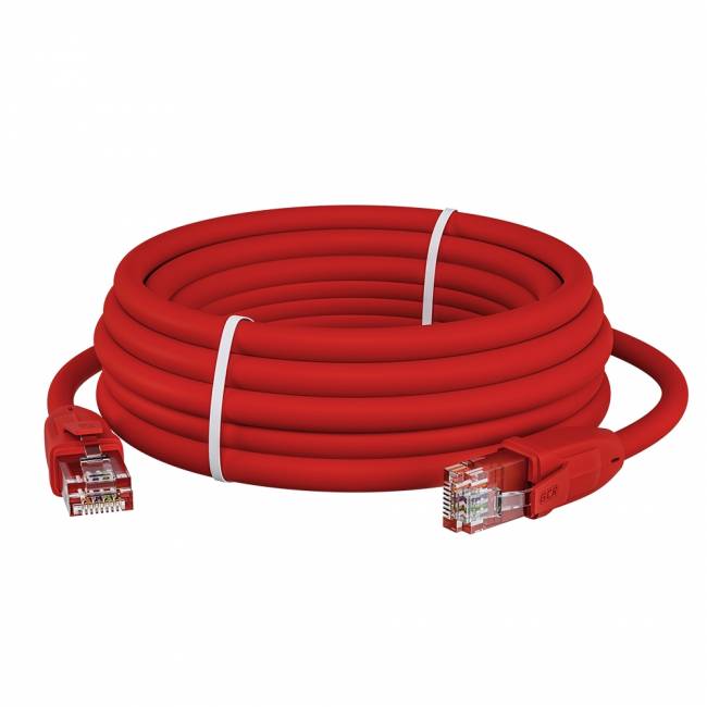 GCR Патч-корд прямой 5.0m UTP кат.6, красный, 24 AWG, литой, ethernet high speed, RJ45, T568B Greenconnect RJ45(m) - RJ45(m) Cat. 6 U/UTP PVC 5м — для бизнеса и офиса