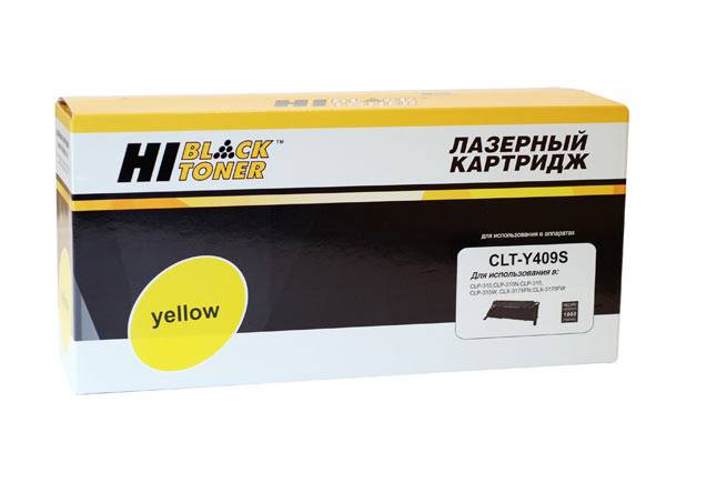 Тонер-картридж Hi-Black (HB-CLT-Y409S) для Samsung CLP-310/315/CLX-3170fn/3175, Y, 1K — для бизнеса и офиса Тонер-картридж Hi-Black (HB-CLT-Y409S) для Samsung CLP-310/315/CLX-3170fn/3175, Y, 1K — для бизнеса и офиса