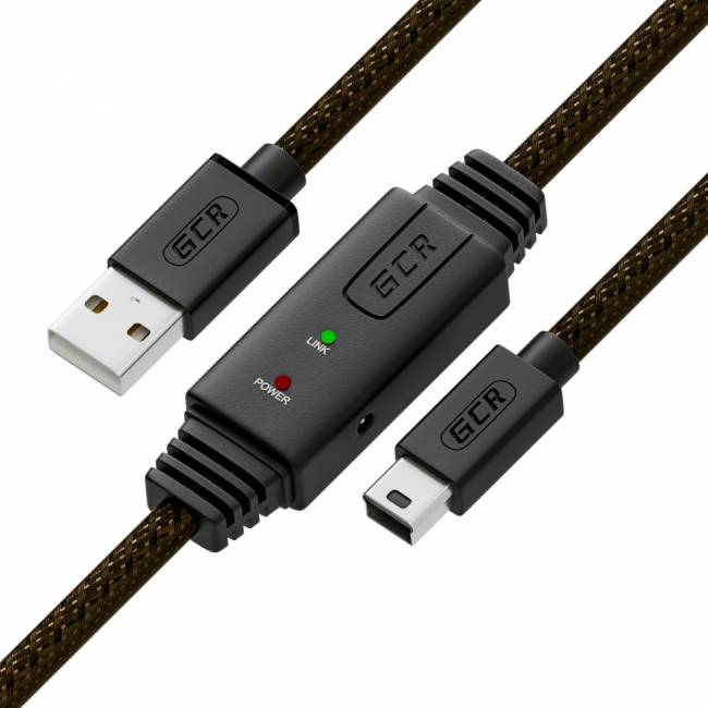GCR Кабель активный 15.0m USB 2.0, AM/mini 5P, черно-прозрачный, с усилителем сигнала, разъём для доп.питания, 28/24 AWG, GCR-UM2M5P1-BD2S-15.0m Greenconnect USB 2.0 Type-AM - miniUSB 15м — для бизнеса и офиса GCR Кабель активный 15.0m USB 2.0, AM/mini 5P, черно-прозрачный, с усилителем сигнала, разъём для доп.питания, 28/24 AWG, GCR-UM2M5P1-BD2S-15.0m Greenconnect USB 2.0 Type-AM - miniUSB 15м — для бизнеса и офиса