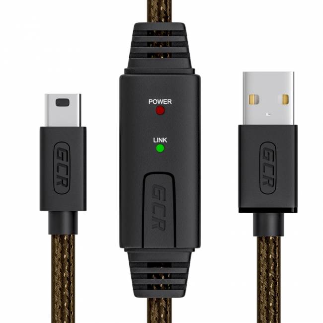 GCR Кабель активный 15.0m USB 2.0, AM/mini 5P, черно-прозрачный, с усилителем сигнала, разъём для доп.питания, 28/24 AWG, GCR-UM2M5P1-BD2S-15.0m Greenconnect USB 2.0 Type-AM - miniUSB 15м — для бизнеса и офиса GCR Кабель активный 15.0m USB 2.0, AM/mini 5P, черно-прозрачный, с усилителем сигнала, разъём для доп.питания, 28/24 AWG, GCR-UM2M5P1-BD2S-15.0m Greenconnect USB 2.0 Type-AM - miniUSB 15м — для бизнеса и офиса