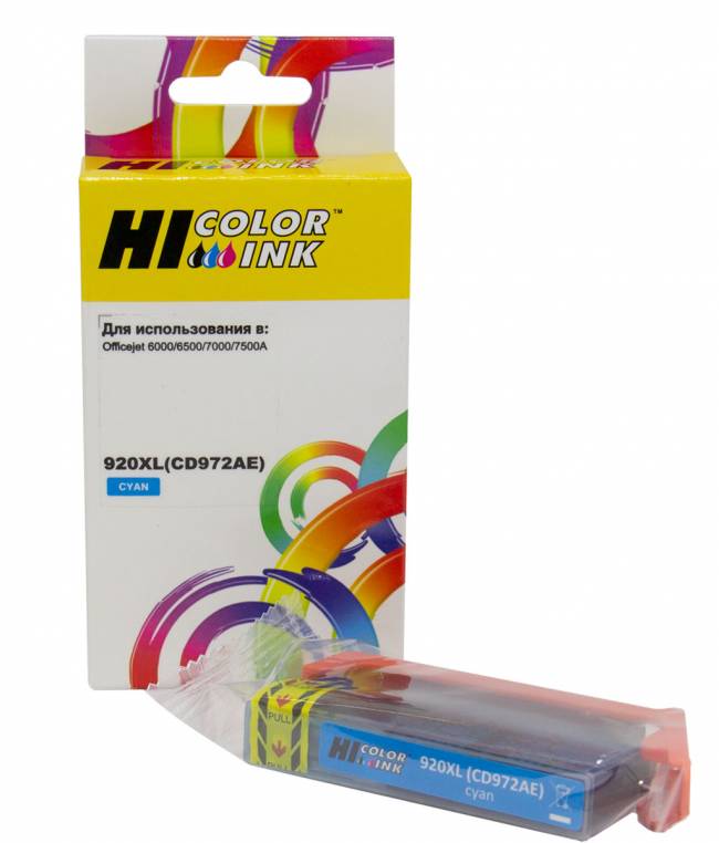 Картридж Hi-Black (HB-CD972AE) для HP Officejet 6000/6500/7000, №920XL, C — для бизнеса и офиса Картридж Hi-Black (HB-CD972AE) для HP Officejet 6000/6500/7000, №920XL, C — для бизнеса и офиса