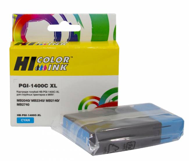 Картридж Hi-Black (PGI-1400XLC) для Canon MAXIFY MB2050/MB2350/MB2040/MB2340, C — для бизнеса и офиса Картридж Hi-Black (PGI-1400XLC) для Canon MAXIFY MB2050/MB2350/MB2040/MB2340, C — для бизнеса и офиса