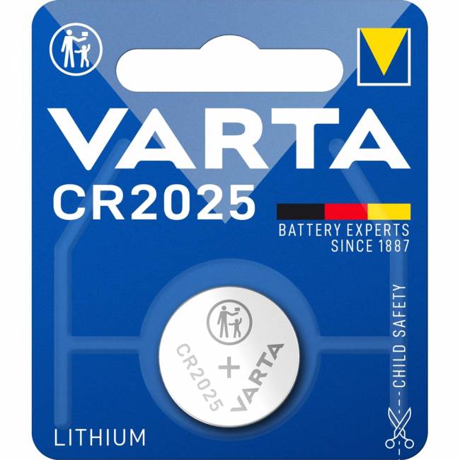 Батарейка Varta ELECTRONICS CR2025 BL1 Lithium 3V (6025) (1/10/100) (1 шт.) Varta PRIMARY LITHIUM CR2025 (06025101401) — для бизнеса и офиса Батарейка Varta ELECTRONICS CR2025 BL1 Lithium 3V (6025) (1/10/100) (1 шт.) Varta PRIMARY LITHIUM CR2025 (06025101401) — для бизнеса и офиса