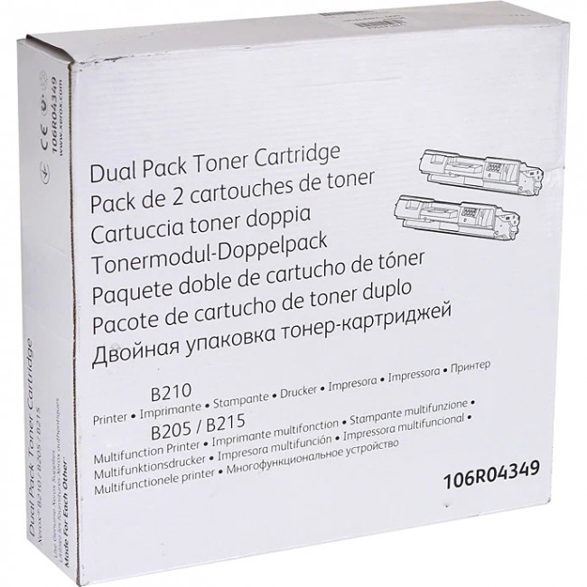 Двойная упаковка тонер-картриджей B205/210/215, 6K Xerox (106R04349) — для бизнеса и офиса