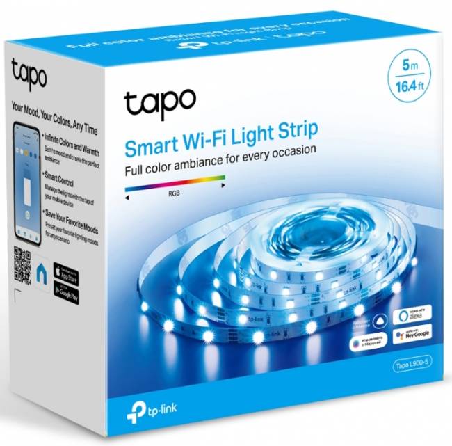 Умная светодиодная Wi-Fi лента TP-Link Tapo Smart Light Strip — для бизнеса и офиса Умная светодиодная Wi-Fi лента TP-Link Tapo Smart Light Strip — для бизнеса и офиса