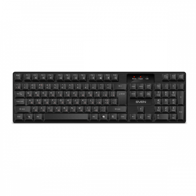 Беспроводная клавиатура SVEN KB-C2300W (2,4 GHz, 104кл.) Sven KB-C2300W — для бизнеса и офиса Беспроводная клавиатура SVEN KB-C2300W (2,4 GHz, 104кл.) Sven KB-C2300W — для бизнеса и офиса