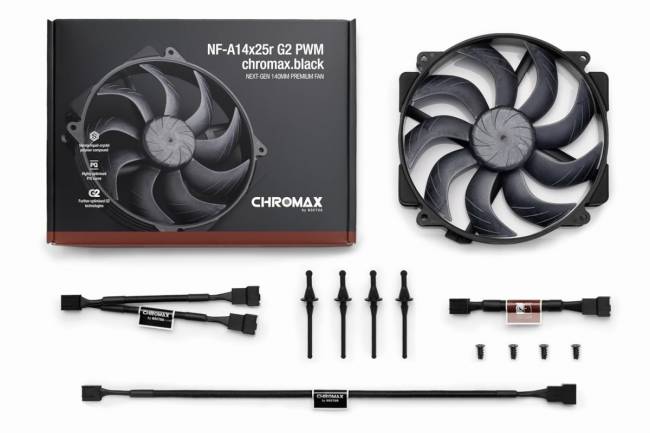 Кулер для корпуса Noctua NF-A14x25r G2 PWM chromax.black.swap — для бизнеса и офиса Кулер для корпуса Noctua NF-A14x25r G2 PWM chromax.black.swap — для бизнеса и офиса